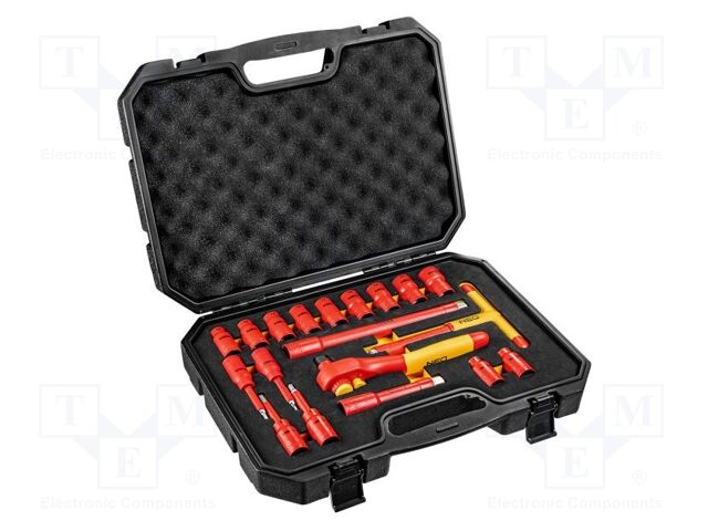 Wrenches set; 6-angles,insulated,socket spanner; Mounting: 1/2"