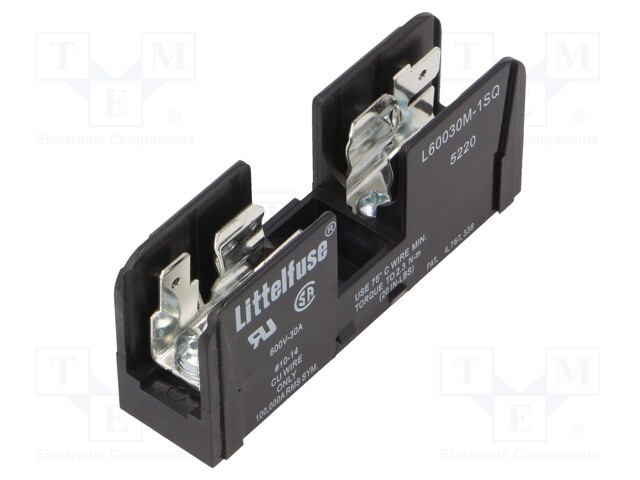 Fuse holder; cylindrical fuses; 10x38mm; Mounting: DIN; 30A; 600V