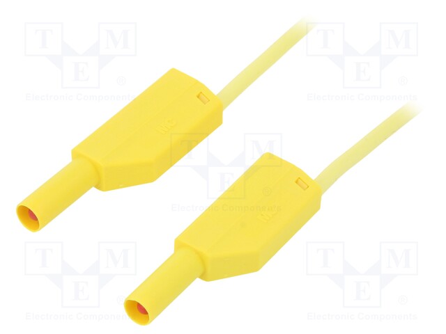 Test lead; silicone; 1m; yellow; 19A; 1kV; Cond.cross sec: 1mm2