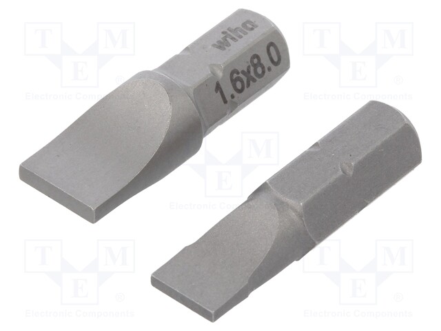 Screwdriver bits; Pcs: 2; Package: plastic case; 25mm; Bit: slot