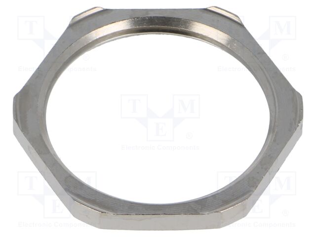 Nut; with earthing; M32; brass; 36mm; Thread: metric; Pitch: 1.5