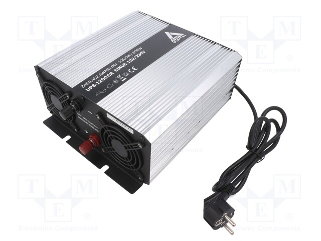 Converter: DC/AC; 600W; Uout: 230VAC; Out: mains 230V; -25÷55°C; 12V