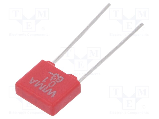 Capacitor: polyester; 100nF; 40VAC; 63VDC; Pitch: 5mm; ±5%