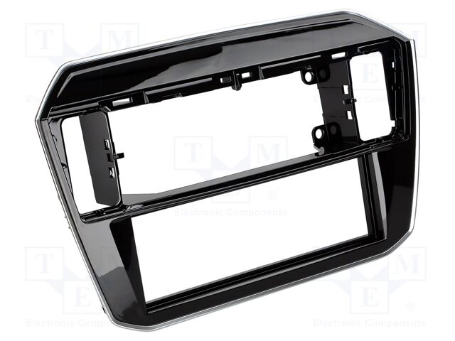 Radio frame; Seat,VW,Škoda; 1 DIN; black gloss