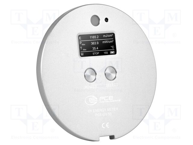 Meter: light meter; OLED; 0÷40000mW/cm2; Meas.accur: ±10%; USB C