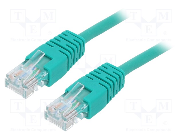 Patch cord; U/UTP; 5e; stranded; CCA; PVC; green; Len: 5m; 26AWG