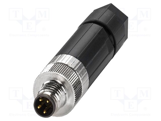 Connector: M8; PIN: 4; 4A; 30V; IP65; straight; unshielded; plug