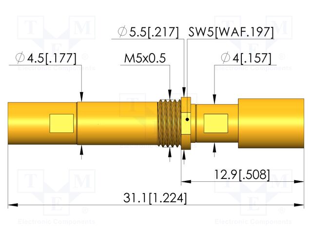 Test needle; screw-in