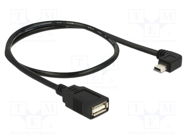 Cable; OTG,USB 2.0; 0.5m; black; Connector colour: black