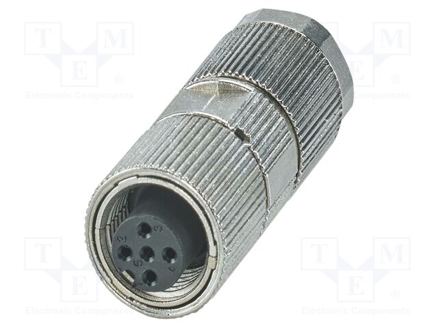 Connector: M12; plug; PIN: 5; 48V; straight; IP65; crimped; A code; 4A