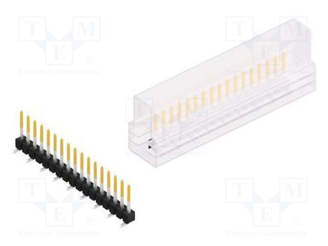 Connector: pin strips; pin header; male; PIN: 17; 2.54mm; SMT; 1x17