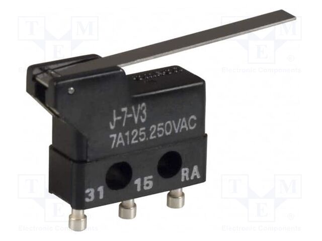 Microswitch SNAP ACTION; with lever; SPDT; 7A/250VAC; ON-(ON)