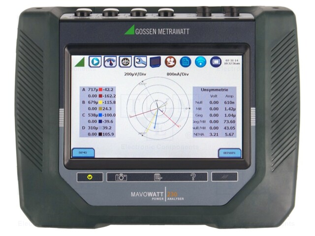 Meter: 3-phase power quality analyser; LCD 7",touch screen