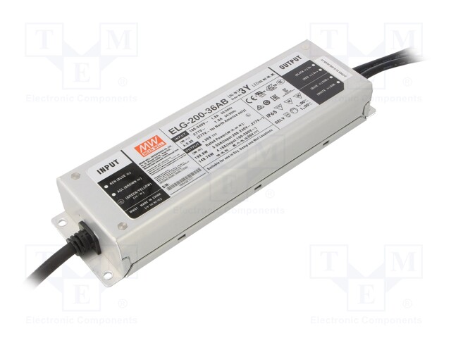 Power supply: switched-mode; LED; 199.8W; 36VDC; 33.5÷38.5VDC