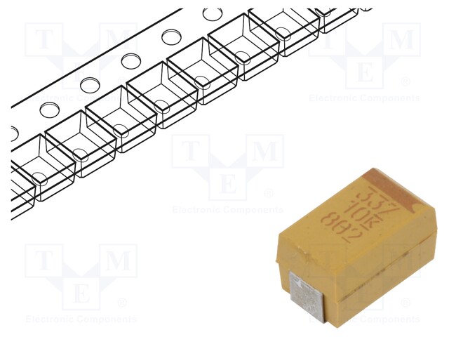 Capacitor: tantalum; low ESR; 330uF; 10VDC; Case: X; 2917; ESR: 100mΩ