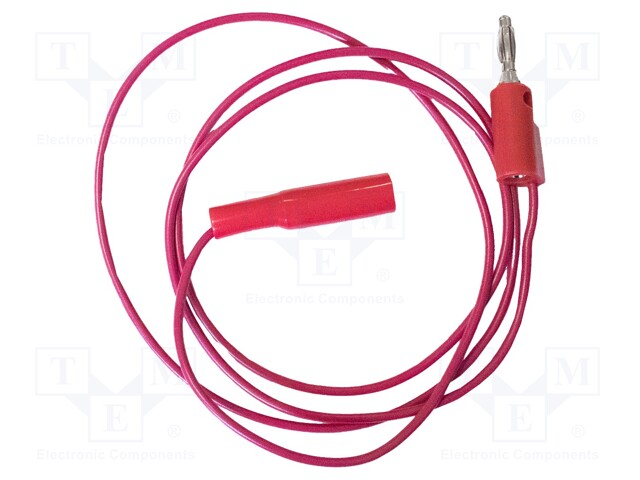 Test Lead, Mini Alligator Clip, 4mm Stackable Banana Plug, 600 V, 5 A, Red, 914.4 mm
