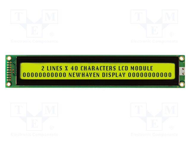 Display: LCD; STN Positive; 40x2; grey; 182x33.5mm; LED; 2x8; 5V