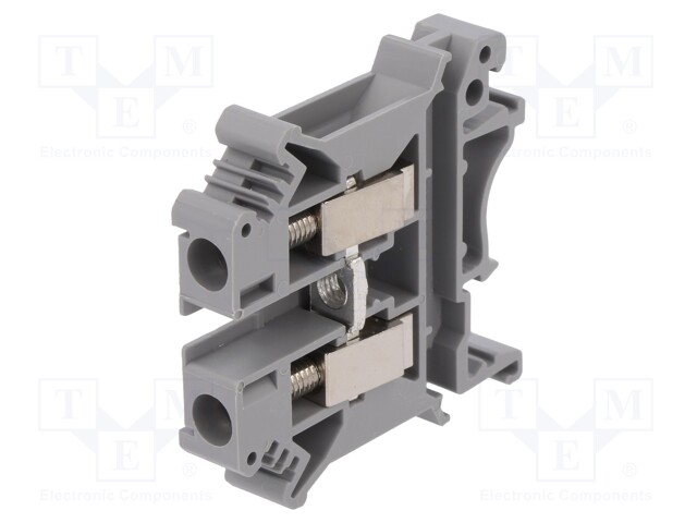 Splice terminal: rail; 0.2÷6mm2; ways: 1; terminals: 2; grey; 800V