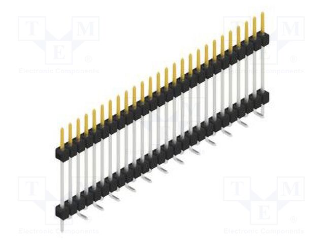 Connector: pin strips; pin header; male; PIN: 26; 2.54mm; SMT; 1x26