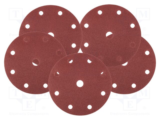 Sanding plate; Granularity: 60; Mounting: bur; with holes; Ø150mm