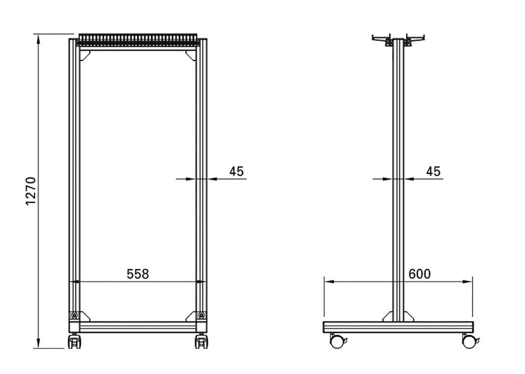 Hanger for test leads; Number of slots: 68; aluminium; L: 1270mm