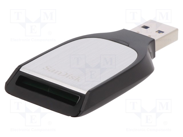 Card reader: memory; USB 3.0; SD HC,SD XC; black,silver