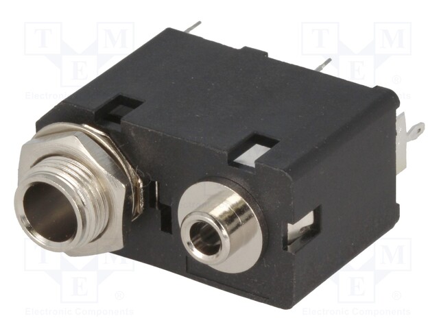 Socket; Jack 3,5mm + Jack 6,35mm; female; stereo; double; THT