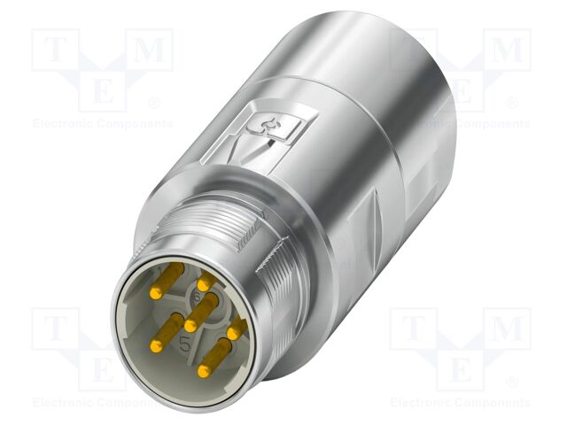 Connector: M23; plug; PIN: 6; crimped; straight; M23 PRO; 30A; 630V