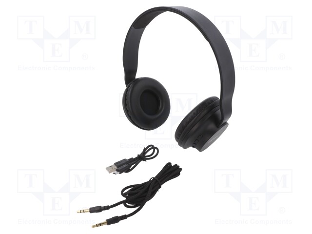 Bluetooth headphones with microphone; black; 0.02÷22kHz; 32Ω