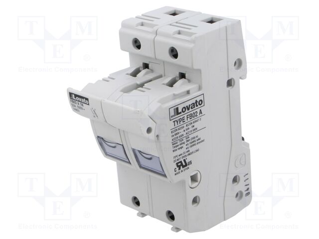 Fuse base; 14x51mm; for DIN rail mounting; 50A; 690VAC; Poles: 1+N