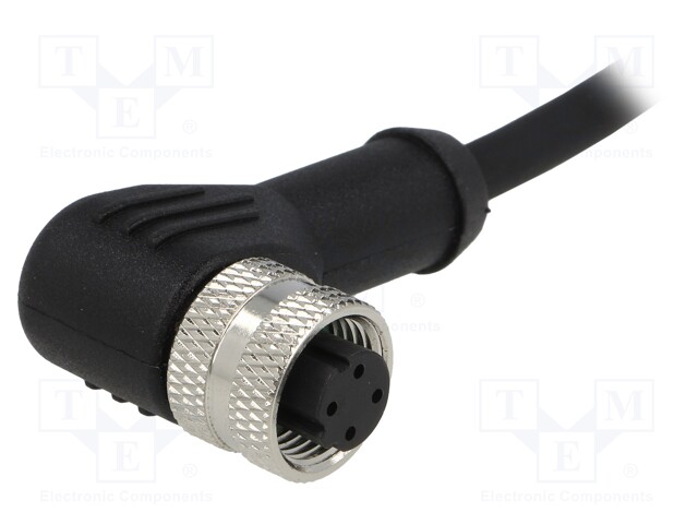 Plug; M12; PIN: 4; female; D code-Ethernet; IP65/IP67; 250V; 4A; 1m