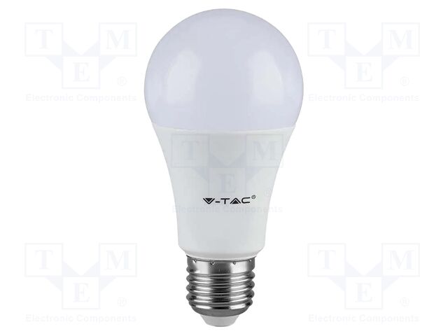 LED lamp; white warm; E27; 220÷240VAC; 806lm; P: 8.5W; 200°; 2700K