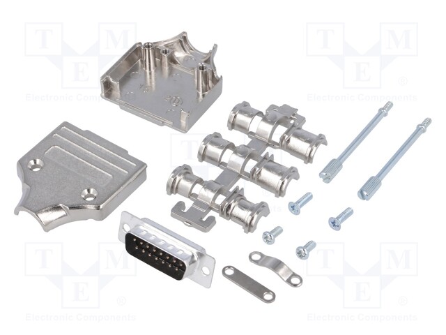 D-Sub; PIN: 15; plug; male; stamped and formed contacts; straight