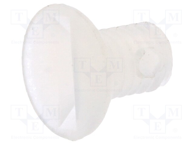 Screw; M3x5; 0.5; Head: countersunk; slotted; 1mm; polyamide