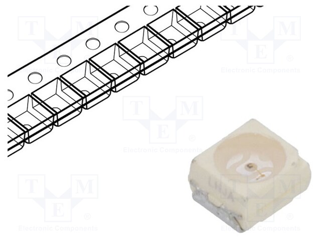 LED; SMD; 3528,PLCC2; yellow; 9÷22.4mcd; 3.5x2.8x1.75mm; 60°; 2mA