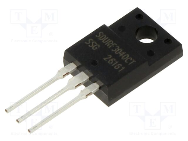 Diode: rectifying; THT; 400V; 2x15A; tube; TO220FPAB; Ufmax: 1.45V