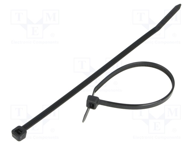 Cable tie; L: 160mm; W: 4.8mm; polyamide; 220N; black; Ømax: 38mm