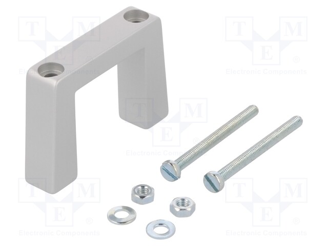 Handle; Mat: aluminium; grey; H: 40mm; L: 57.5mm; W: 12.2mm