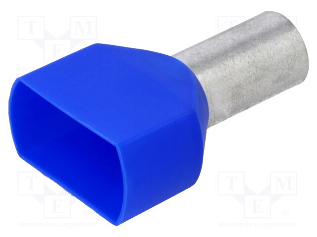 Bootlace ferrule; insulated,double; copper; 16mm2; 14mm; tinned