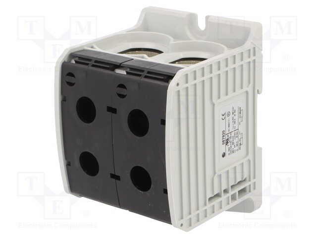 Splice terminal: rail; STB; 300mm2; ways: 1; terminals: 4; black