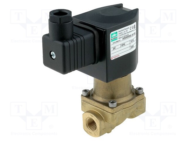 Electromagnetic valve; BSP 1/4"; 8mm; Pressure: 0÷10bar; 24VDC