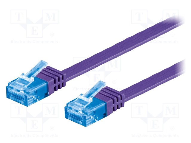Patch cord; U/UTP; 6a; stranded; Cu; PVC; violet; Len: 7m; 32AWG