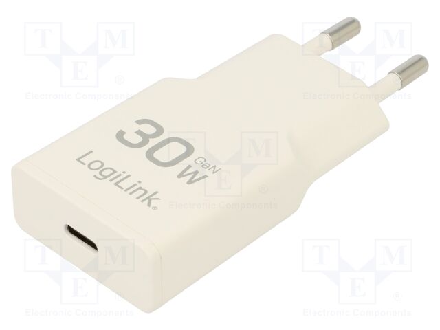 Power supply: switching; mains,plug-in; 3A; 30W; Out: USB C; white