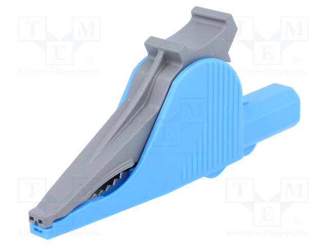 Crocodile clip; 36A; 1kVDC; blue; Grip capac: max.41mm