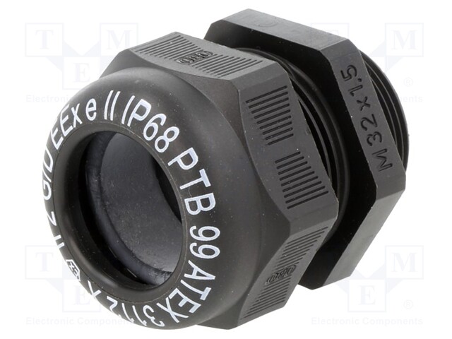 Cable gland; with metric thread; M32; IP68; Mat: polyamide; black