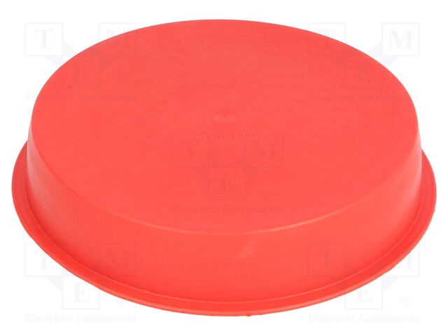 Plugs; Body: red; Out.diam: 128mm; H: 25mm; Mat: LDPE; Shape: round