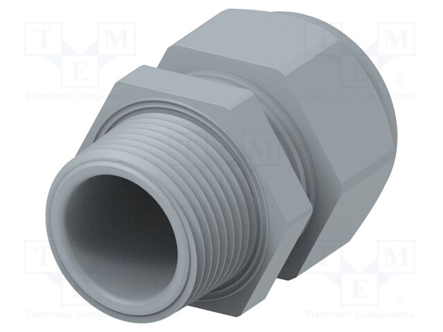 Cable gland; without nut; NPT3/4"; IP68; Mat: polyamide; grey