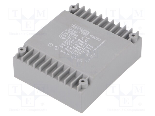 Transformer: encapsulated; 10VA; 115/230VAC; 12V; 12V; 416mA; 416mA