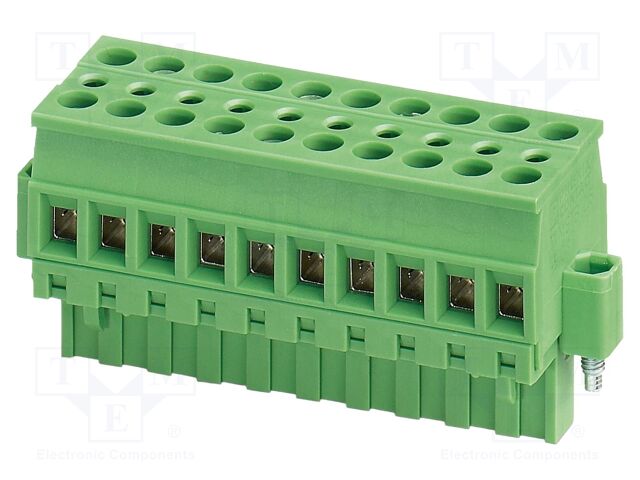 PCB TWIN plug, nominal cross section: 2.5 mm2, color: green,