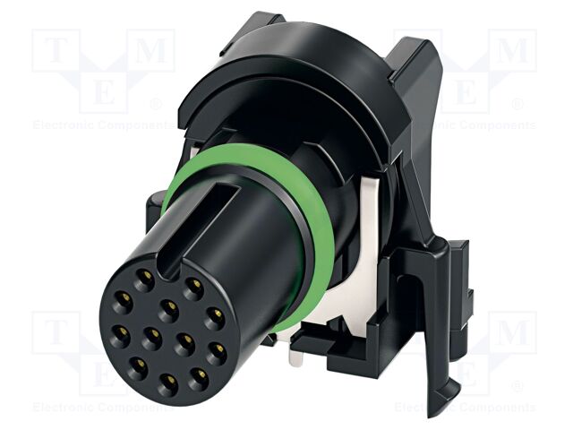 Connector: M12; contact insert; PIN: 12; 30V; angled; IP67; THT; 1.5A